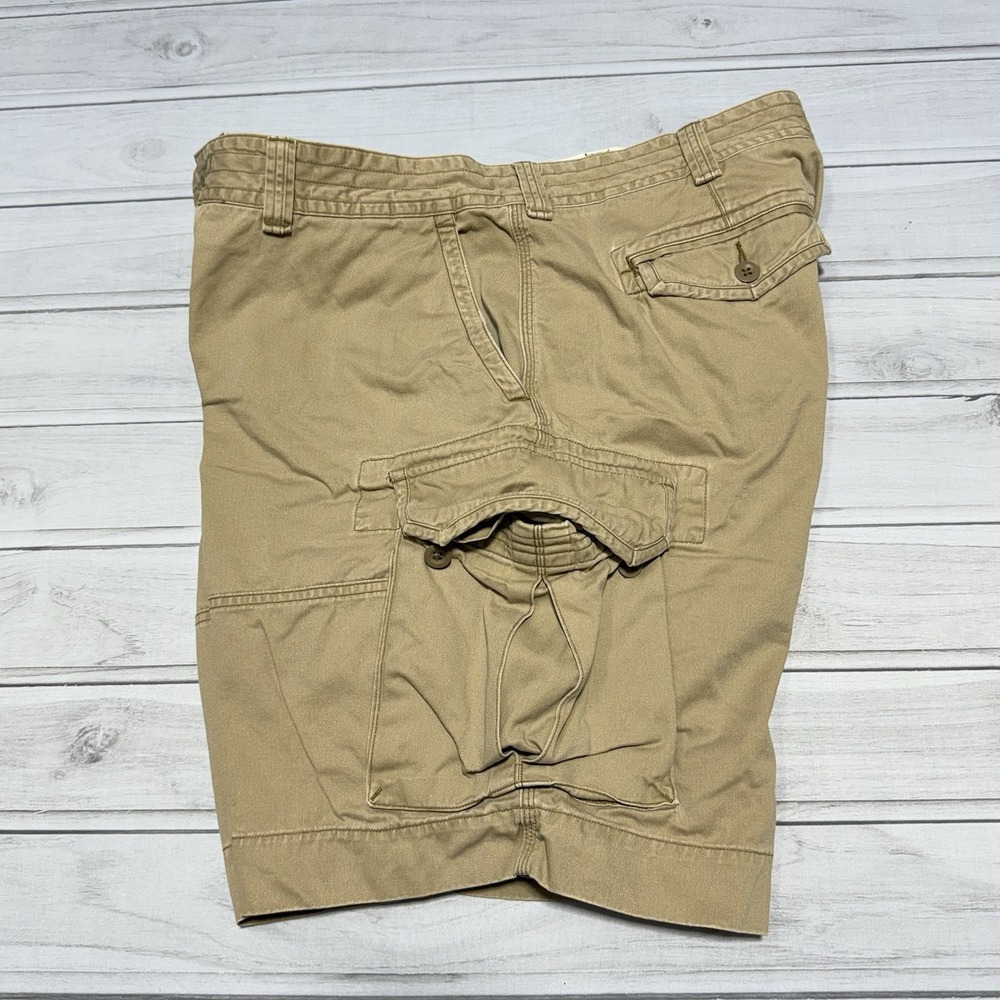 Polo Ralph Lauren Shorts 42 Tan Khaki Beige Cargo Pockets Heavyweight - Picture 2 of 10